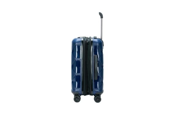 Valise bleu extensible avec fermeture éclair double et à roulette à acheter pas cher