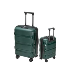 Acheter un set de deux bagages de voyage vert foncé en promotion