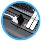usb sur valise cabine pour powerbank