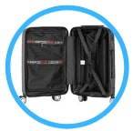 X strap et compartiments avec fermeture pour un rangement de vos affaires efficace et en toute sécurité
