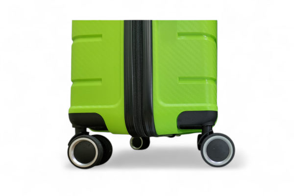 Valise verte avec roues silencieuses et amovibles