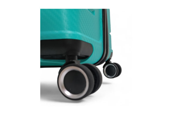 roues amovibles valise turquoise en pp