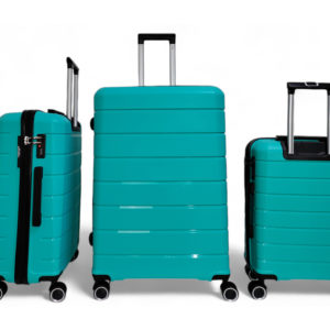 set de bagages de voyage turquoise en pp